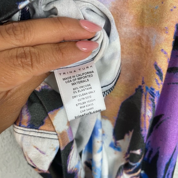 Trina Turk Medini‎ Watercolor Palm Tree Dress NEW - Picture 5 of 10